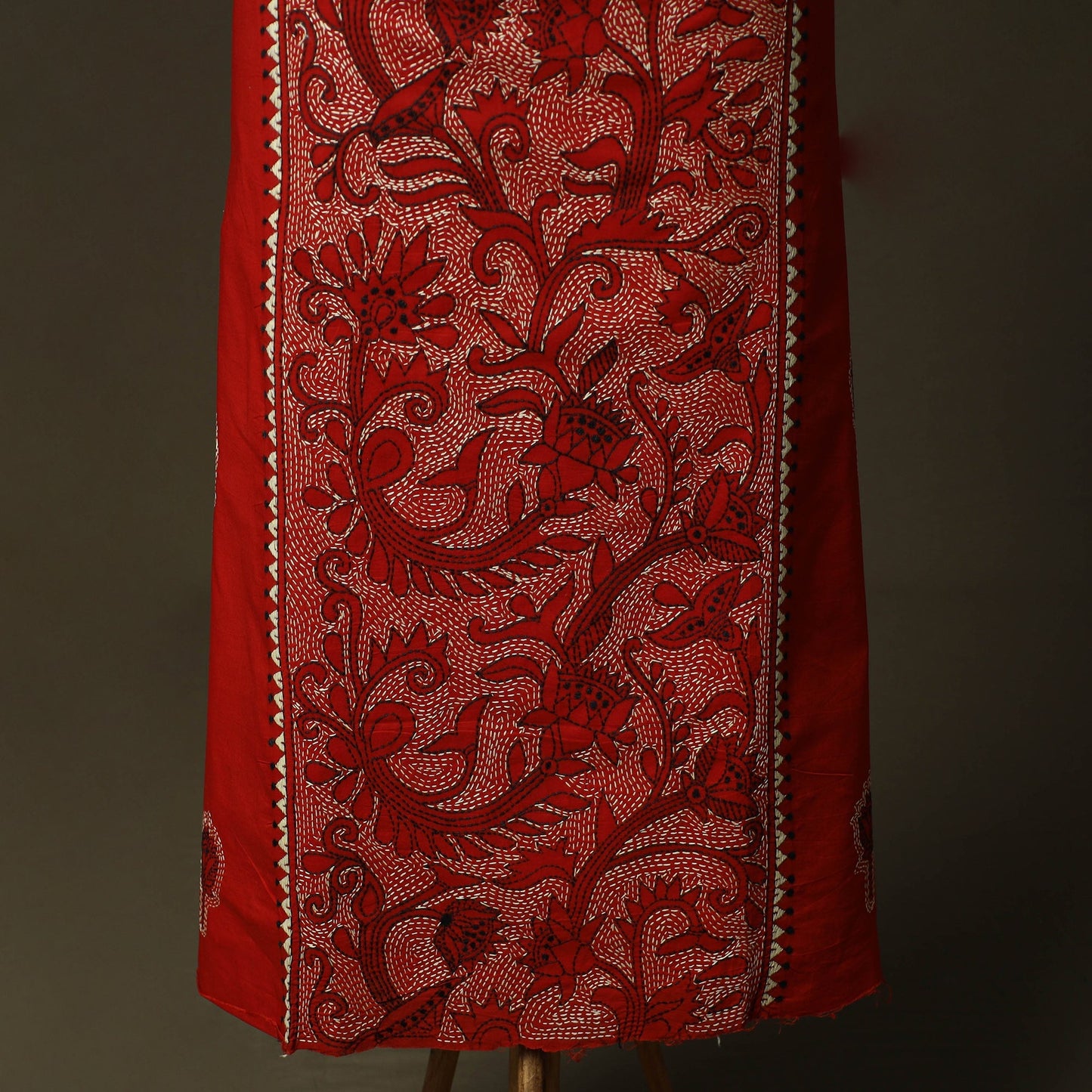 Bengal kantha hand embroidered cotton unstitched kurta