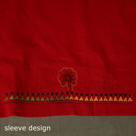 Bengal kantha hand embroidered cotton unstitched kurta