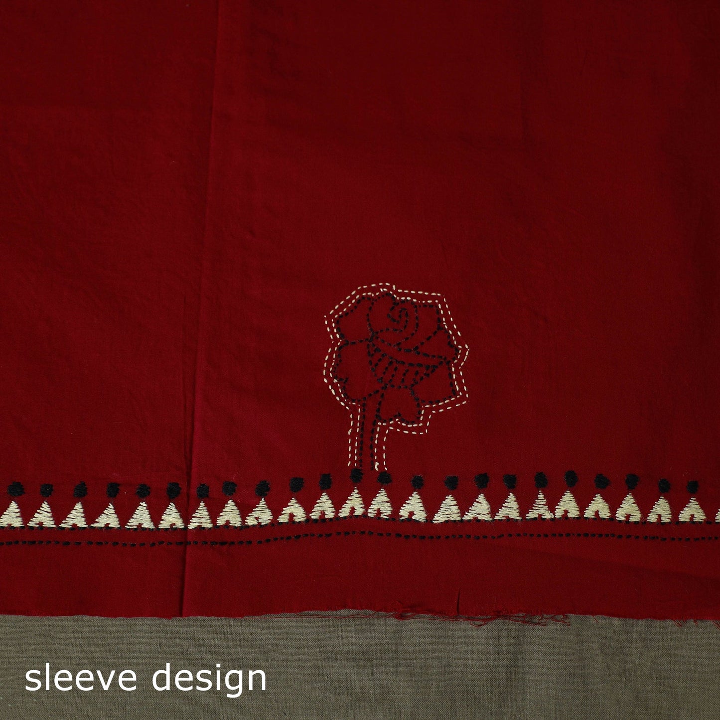 Bengal kantha hand embroidered cotton unstitched kurta