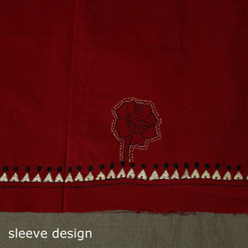 Bengal kantha hand embroidered cotton unstitched kurta