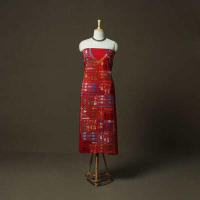 Bengal kantha hand embroidered cotton unstitched kurta