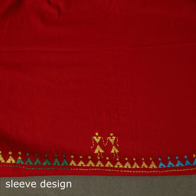Bengal kantha hand embroidered cotton unstitched kurta