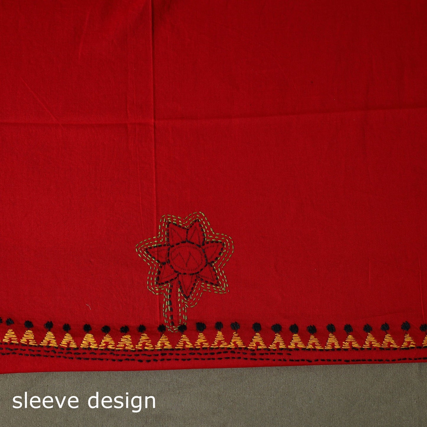 Bengal kantha hand embroidered cotton unstitched kurta