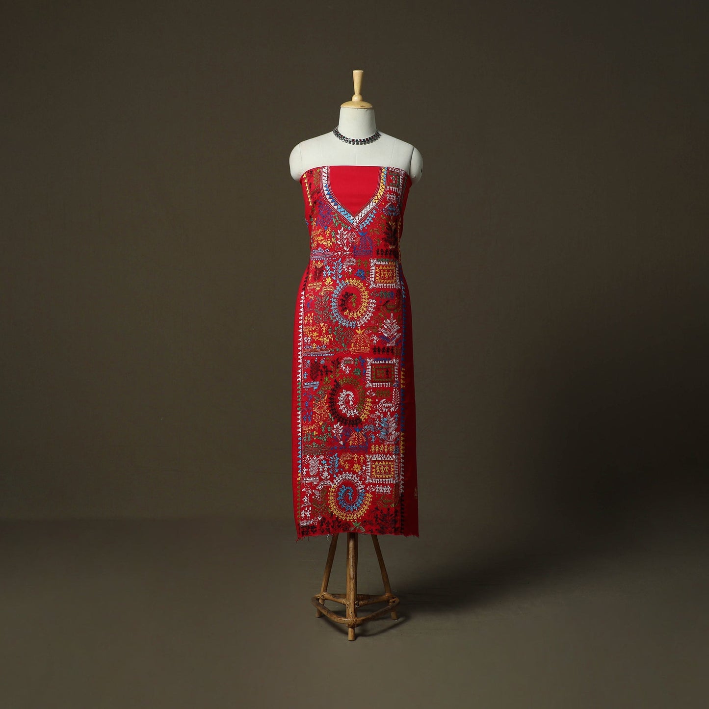 Bengal kantha hand embroidered cotton unstitched kurta