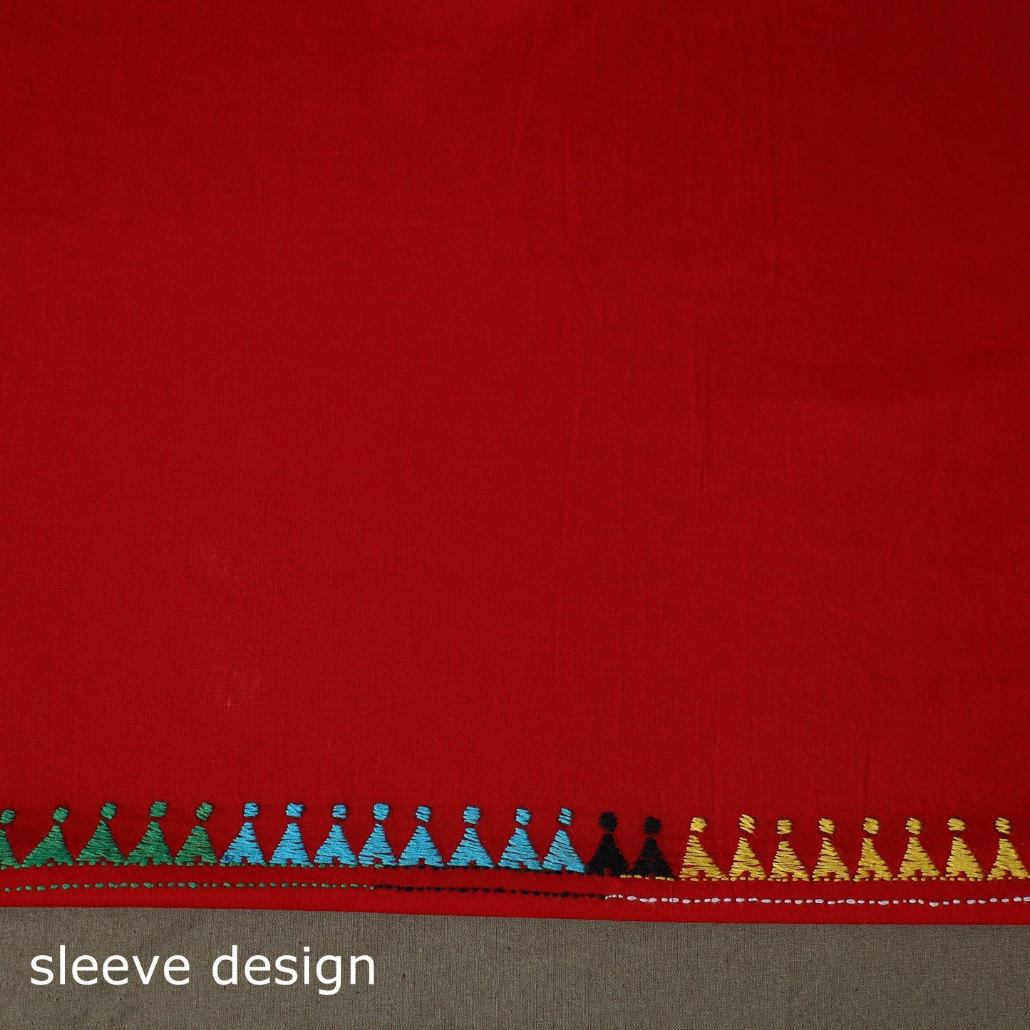 Bengal kantha hand embroidered cotton unstitched kurta