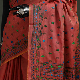 Bengal kantha hand embroidery silk cotton chapa work saree