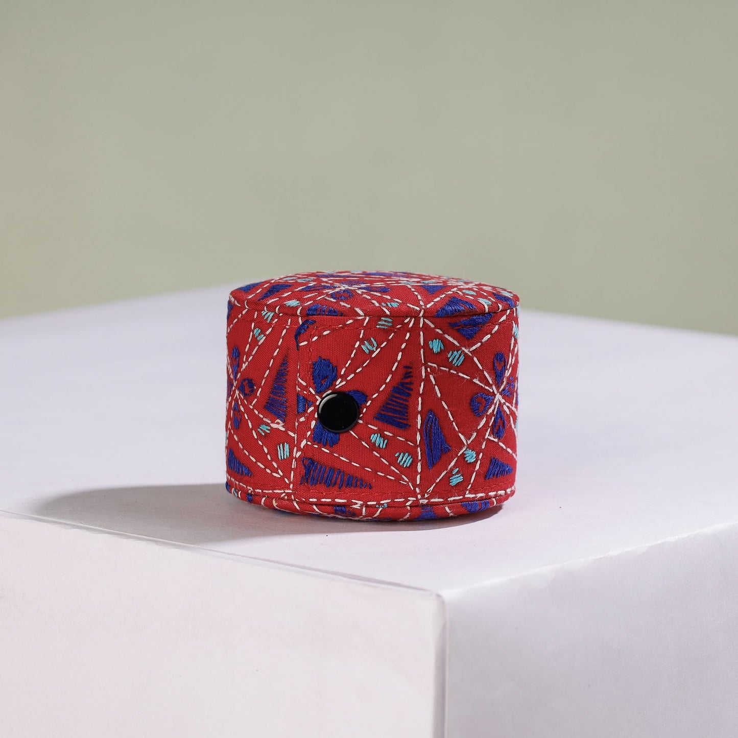Red Bengal Kantha Work Handcrafted Bangle Box