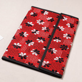 Red Bengal Kantha Work Handcrafted File Folder 
