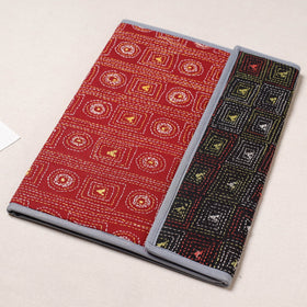 Red Bengal Kantha Work Handcrafted File Folder 