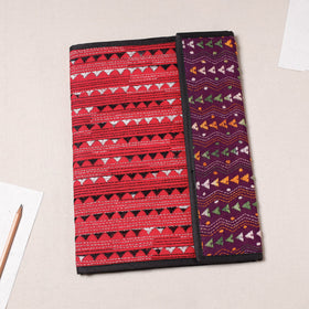 Red Bengal Kantha Work Handcrafted File Folder 