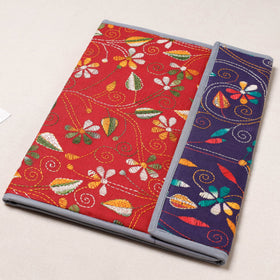 Red Bengal Kantha Work Handcrafted File Folder 