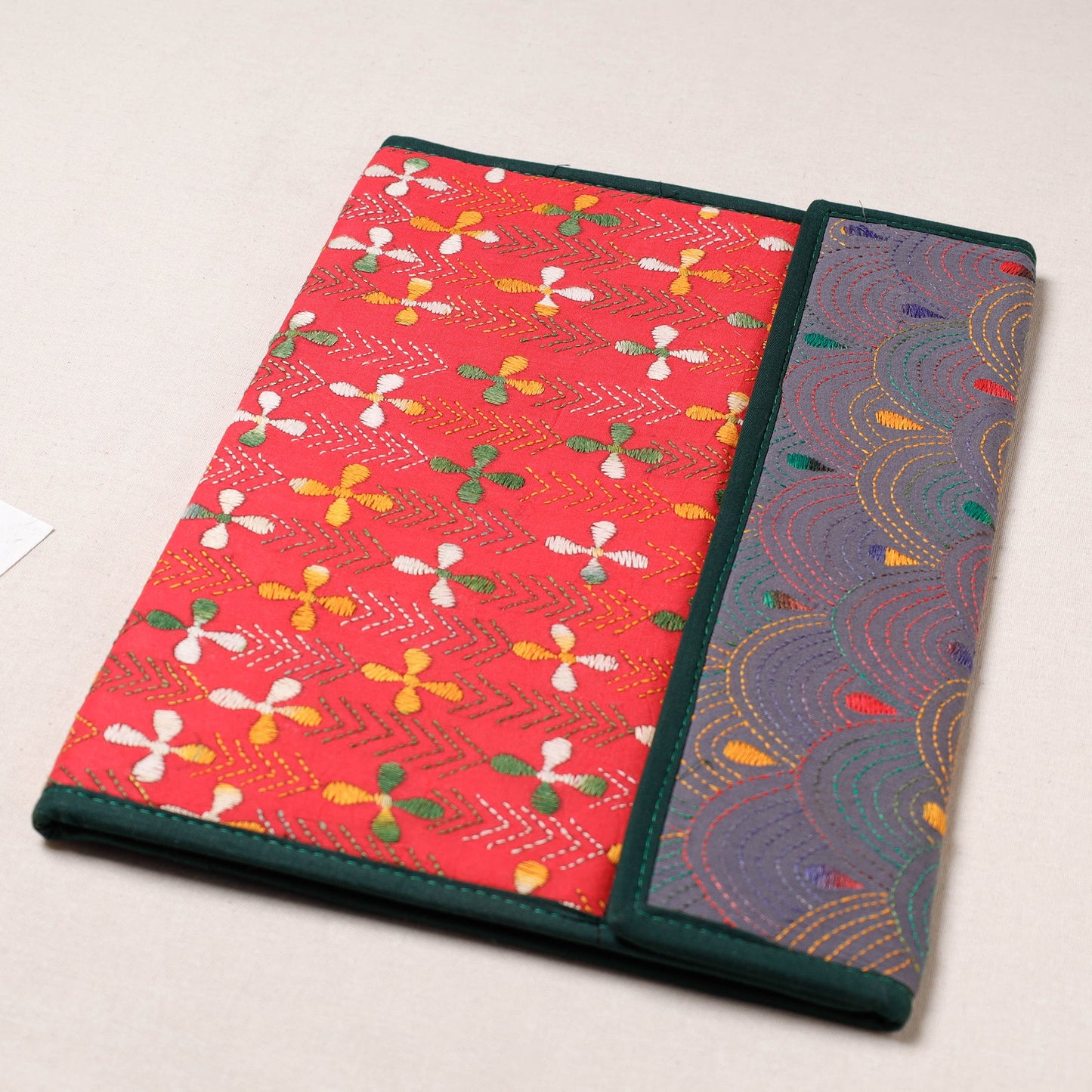  Bengal Kantha Work Handcrafted File Folder 