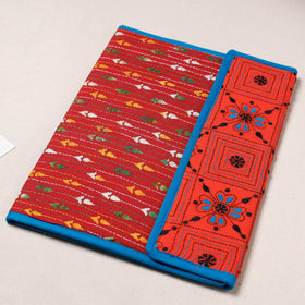 Red Bengal Kantha Work Handcrafted File Folder 