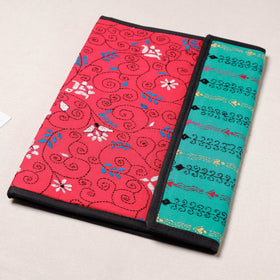 Red Bengal Kantha Work Handcrafted File Folder 