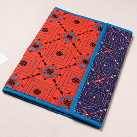 Red Bengal Kantha Work Handcrafted File Folder 