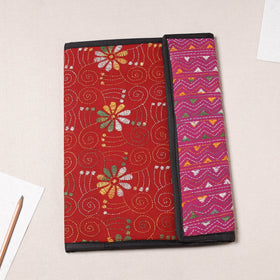 Red Bengal Kantha Work Handcrafted File Folder 