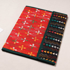 Red Bengal Kantha Work Handcrafted File Folder 