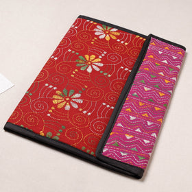 Red Bengal Kantha Work Handcrafted File Folder 