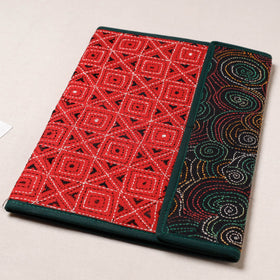 Red Bengal Kantha Work Handcrafted File Folder 
