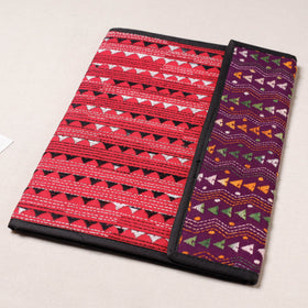 Red Bengal Kantha Work Handcrafted File Folder 