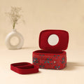 Bengal kantha work handcrafted jewellery box with mirror 08