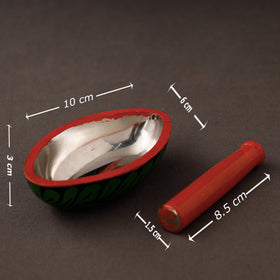 Bengal Patua Handpainted Mortar and Pestle Set