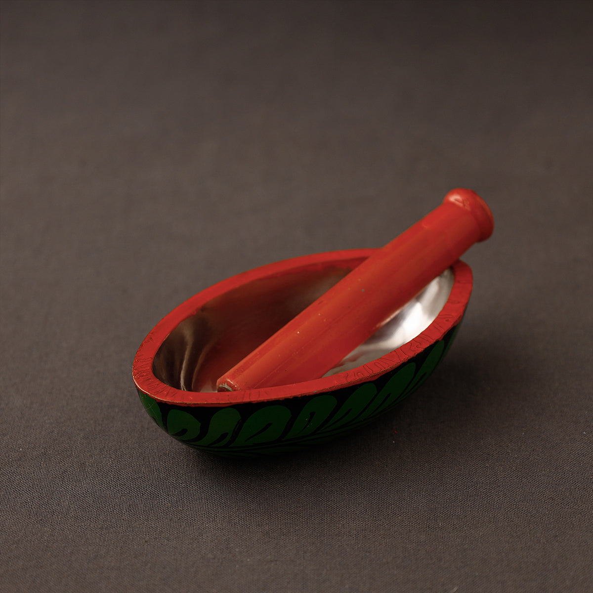 Bengal Patua Handpainted Mortar and Pestle Set