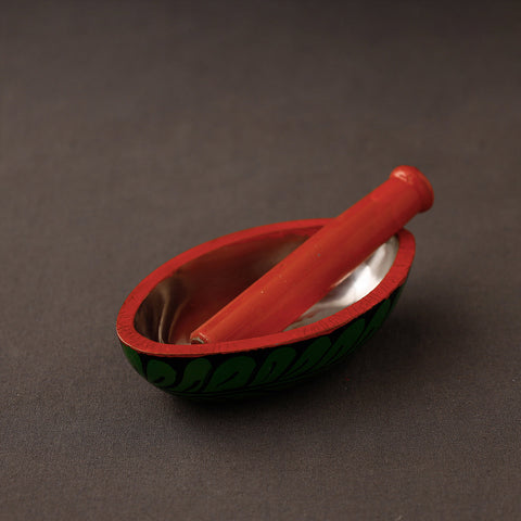 Bengal Patua Handpainted Mortar and Pestle Set
