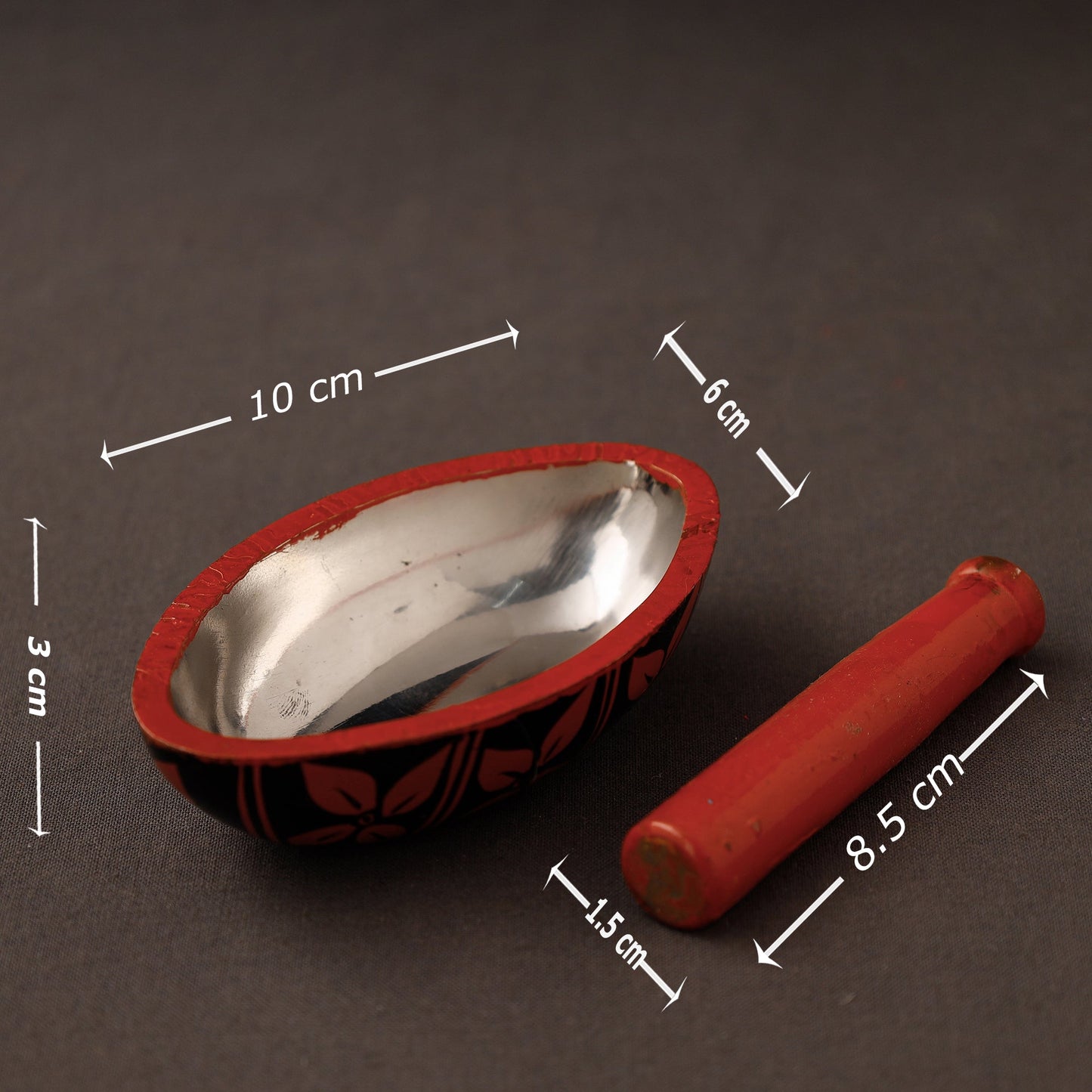 Bengal Patua Handpainted Mortar and Pestle Set