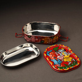 Bengal Patua Handpainted Stainless Steel Lunch Box (6 x 4 in)