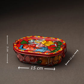 Bengal Patua Handpainted Stainless Steel Lunch Box (6 x 4 in)