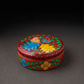 Bengal Patua Handpainted Stainless Steel Maroon Masala Box