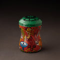 Red Bengal Patua Handpainted Stainless Steel Multi Utility Canister