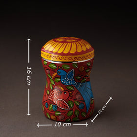 Multicolor Bengal Patua Handpainted Stainless Steel Multi Utility Canister