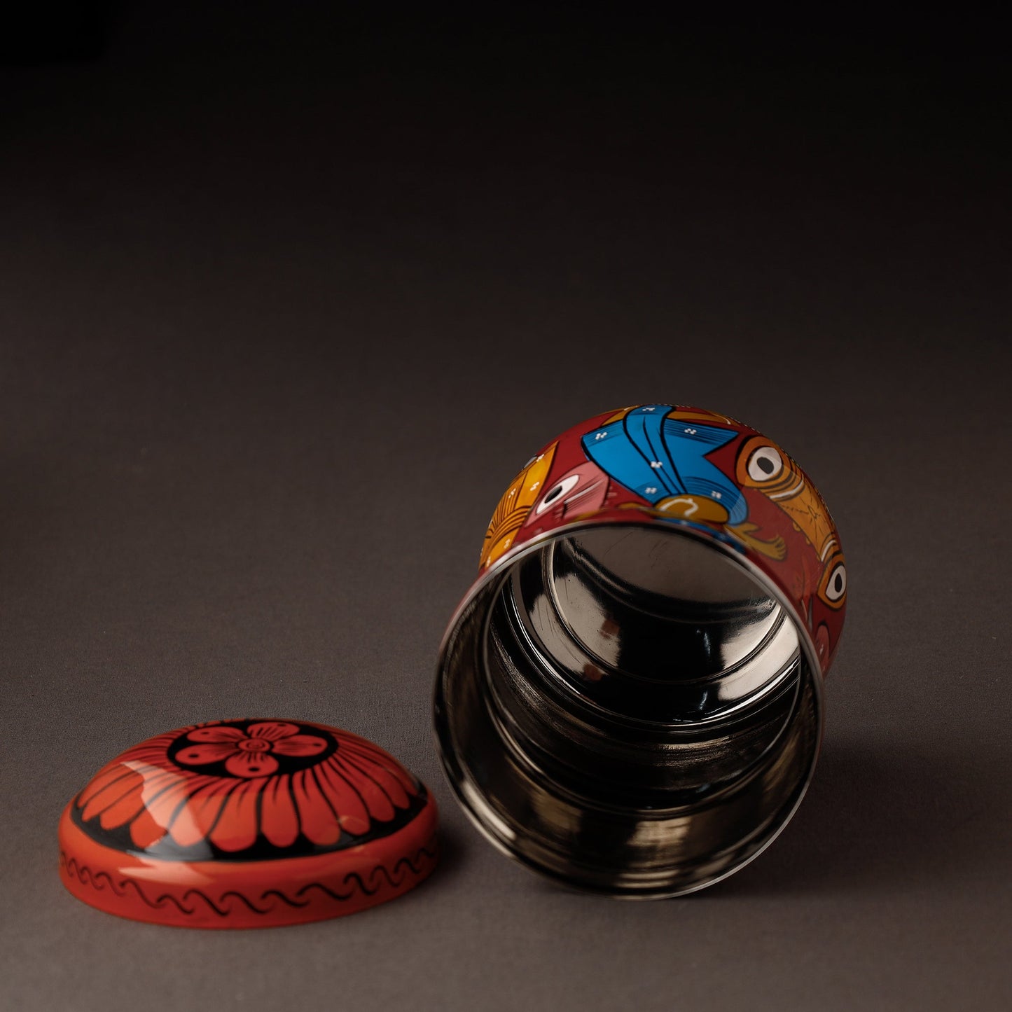  Bengal Patua Handpainted Stainless Steel Multi Utility Canister 