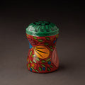 Red Bengal Patua Handpainted Stainless Steel Multi Utility Canister
