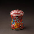 Red Bengal Patua Handpainted Stainless Steel Multi Utility Canister