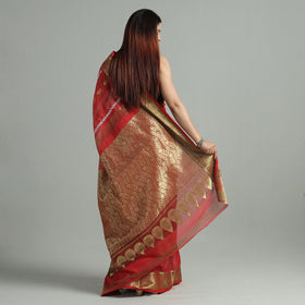 Red - bengal pure cotton zari tant handloom saree 69