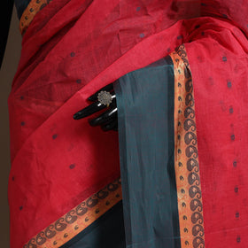 Red - bengali tant saree with matching jewellery & blouse