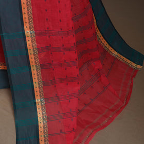 Red - bengali tant saree with matching jewellery & blouse