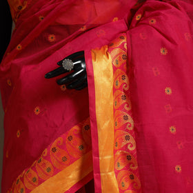 Red Bengali Tant Saree with Matching Jewellery & Blouse