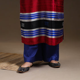 Red Bhagalpuri Handloom Tussar Silk Suit Set