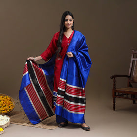 Red Bhagalpuri Handloom Tussar Silk Suit Set
