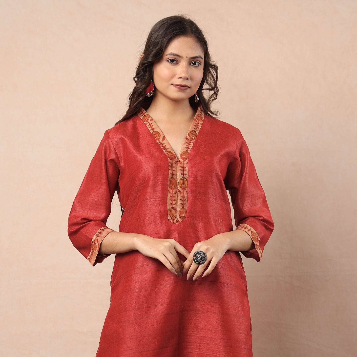  Bhagalpuri Handwoven Desi Tussar Silk Kurta