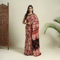 Buy Red Bindaas Art Natural Dyed Cotton Block Print Saree