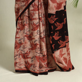 Buy Red Bindaas Art Natural Dyed Cotton Block Print Saree