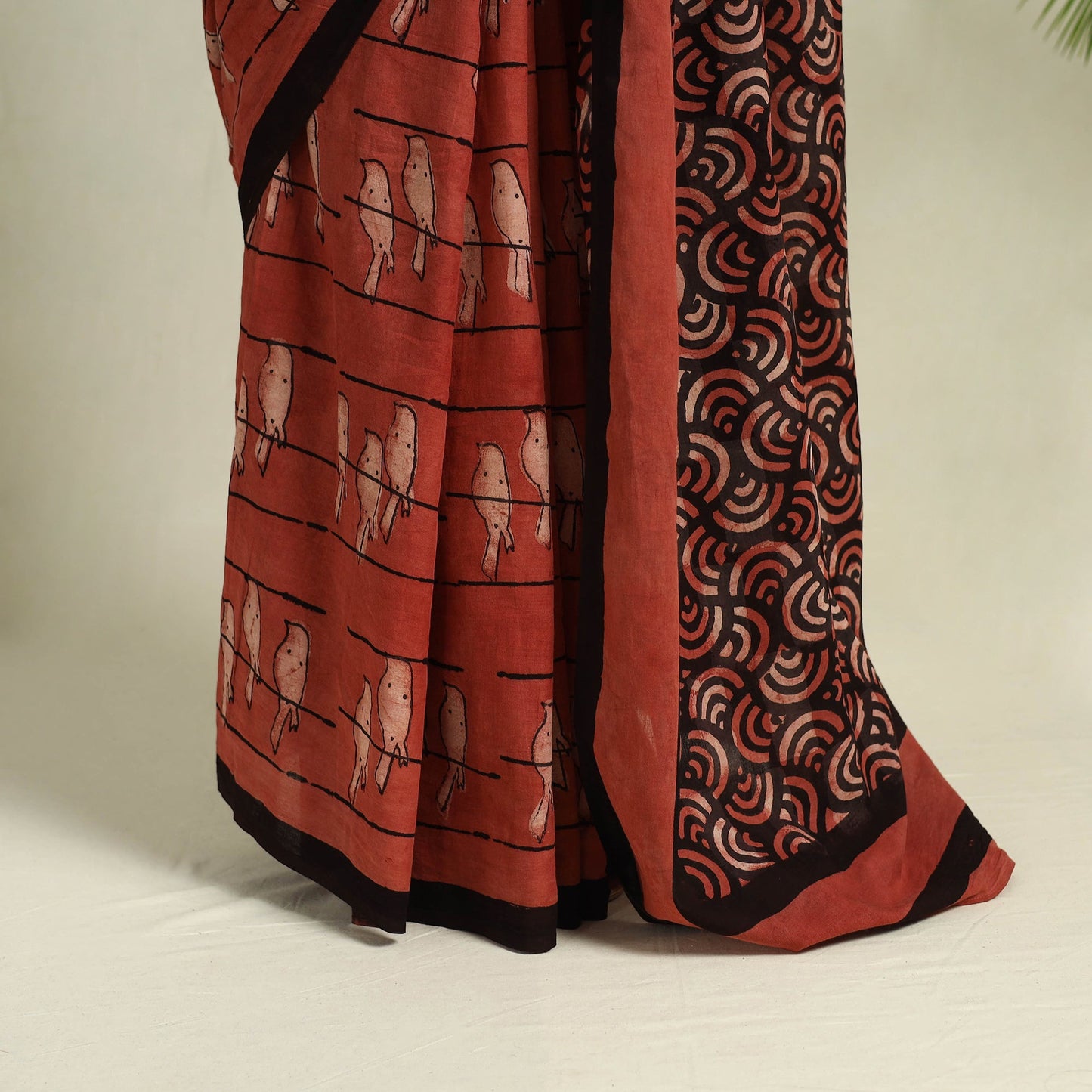  Red Bindaas Art Natural Dyed Cotton Block Print Saree
