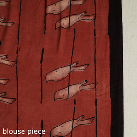  Red Bindaas Art Natural Dyed Cotton Block Print Saree