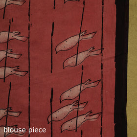 Red - bindaas art natural dyed cotton saree 06 - handcrafted