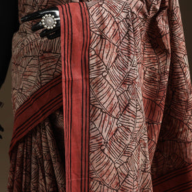 Red - bindaas art natural dyed cotton saree 19 - handcrafted